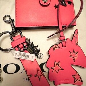 Coach Pink Unicorn and Star Keychain Set *ONLY FOR BFF*
